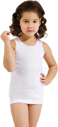 Podkoszulek dziecięcy dziewczecy (Biały, 122)