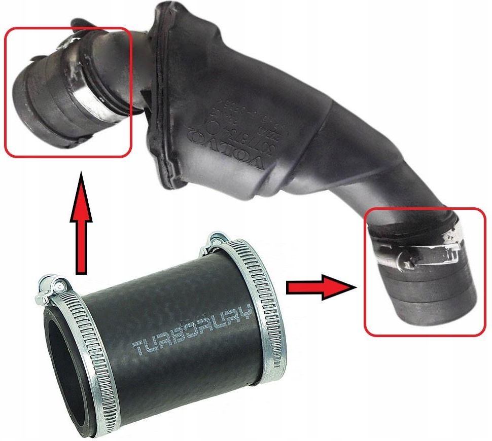 TURBORURY Turbo-Ladeluftkühler-Schlauch Für Volvo V40 2.0 D (2012-2017) - Passend Für OEM 31430019