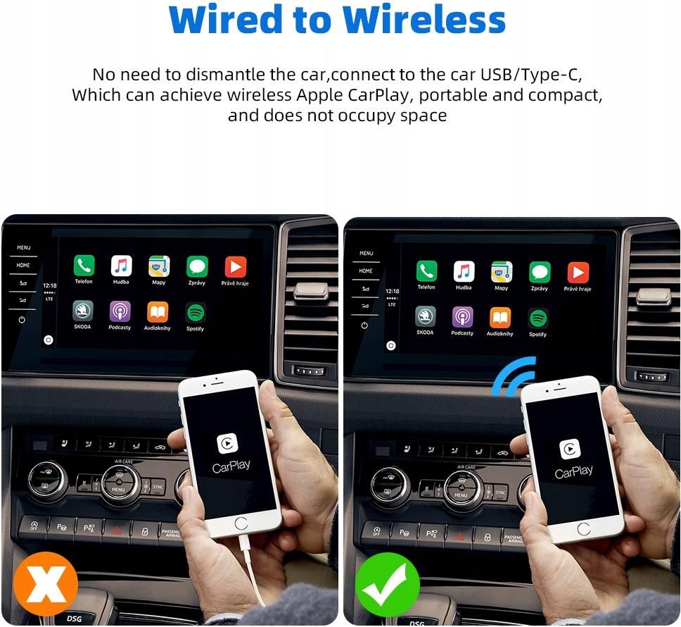 Cnc Ekiy A1 Mini Carplay Wireless Dla Toyota Mazda Nis Opinie i ceny