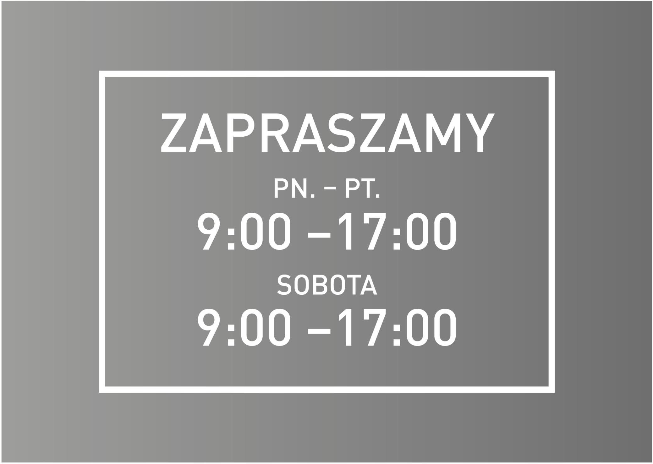 Godziny otwarcia naklejka na szybę v1 Ceny i opinie Ceneo.pl