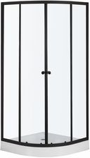 Zdjęcie KERRA LEO 80 BL kabina prysznicowa półokrągła 80x80x185cm szkło/BL z brodzikiem 80x13cm LEO80BL - Poznań