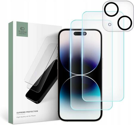 Tech-Protect Szkło Hartowane Supreme Set Iphone 15