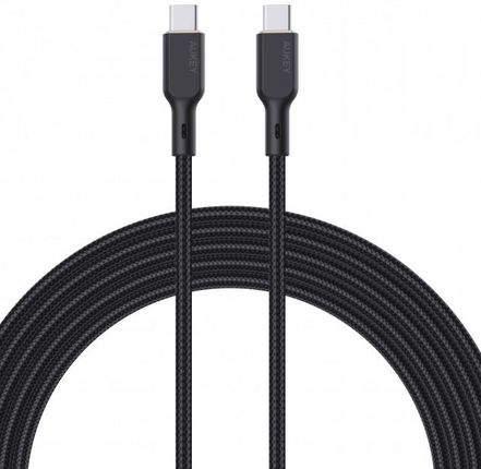 Kabel przewód USB Typ-C do TYP-C 180cm Aukey PD 100W, nylonowy oplot ( CB-KCC102 BK)