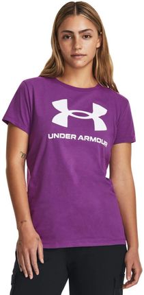 Damski t-shirt z nadrukiem Under Armour Sportstyle Logo SS - fioletowa