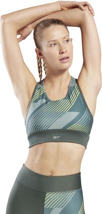 Damski Stanik sportowy Reebok Running Bra - Aop Ht6001 – Zielony