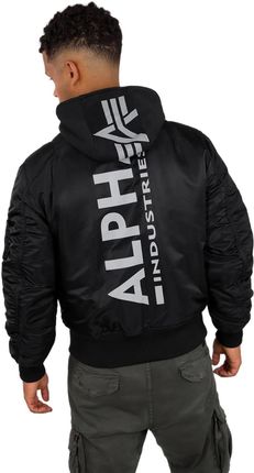 Kurtka Alpha Industries MA-1 ZH Back Print 128113 285 - Czarna/Odblaskowa  - zdjęcie 2
