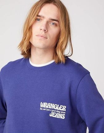 WRANGLER SLOGAN CREW BLUE RIBBON W667ILB51 - zdjęcie 2