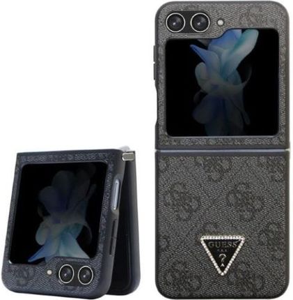Guess Etui Hardcase Leather 4G Diamond Triangle Do Samsung Galaxy Z Flip5 Czarne