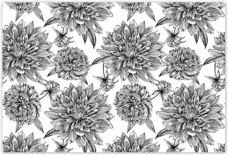 ZeSmakiem 104x70 Czarnobiała Grafika Kwiat