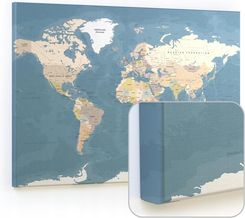 Allboards Tablica Magnetyczna Canvasboards 90X60Cm - Obraz Mapa Świata
