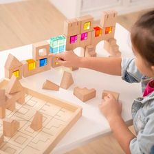 Zdjęcie Tickit Drewniane Budowanie Z Transparentnymi Kryształowymi Kostkami - Strumień