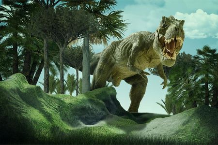 Muralo Dla Dzieci Rośliny Dinozaur 3D 450x300