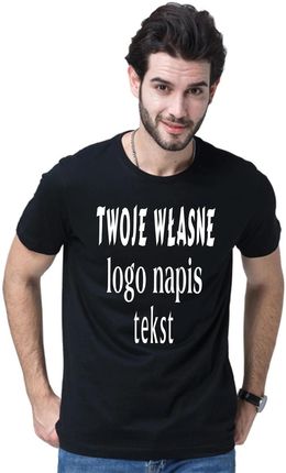 Koszulka z własnym nadrukiem  NAPIS LOGO NA PRZODZIE T-shirt z własnym nadrukiem logo