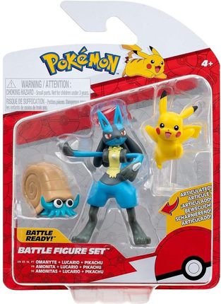 Pokemon Battle Figure Set Pikachu, Omanyte, Lucario