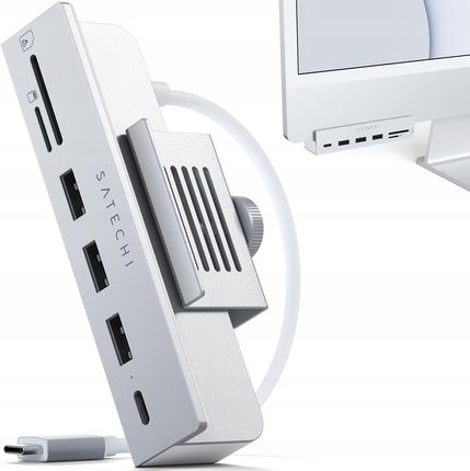 Satechi USB-C USB-A Clamp Hub do iMac 24 srebrny