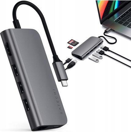 Satechi USB-C USB-A HDMI Multi-port Hub 4K Space Gray