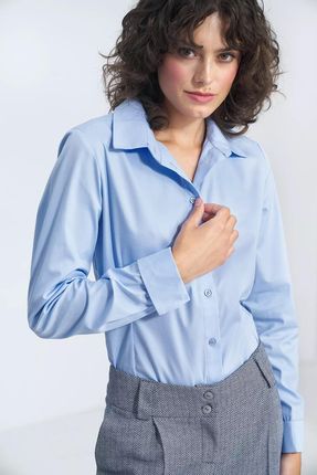 Klasyczna koszula o wyrafinowanym kołnierzyku (Błękitny, M)
