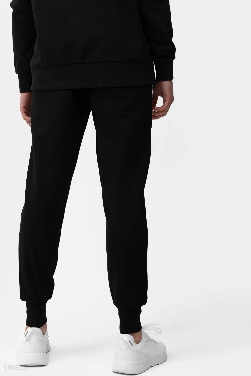 Spodnie Dresowe Damskie 4F Bawełniane Czarne Rozmiar Ubrań XL