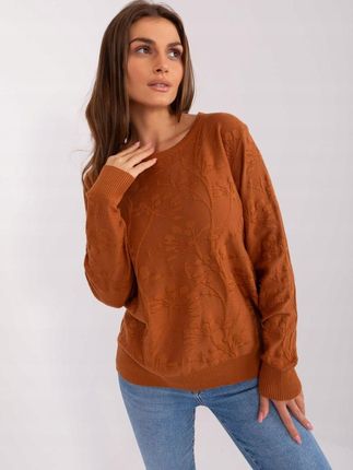 Sweter klasyczny ze ściągaczami jasny brązowy