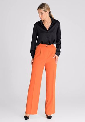 Eleganckie spodnie z szerokimi nogawkami (Pomarańczowy, XL)