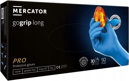 Mercator Medical Rękawice Nitrylowe Mercator Gogrip Blu Long Xxl 50