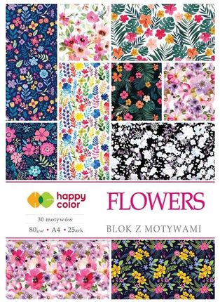Gdd Blok Z Motywami Flowers A4 15K 80G Happy Color