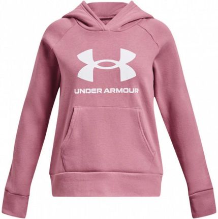 Dziewczęca bluza dresowa nierozpinana z kapturem Under Armour UA Rival Fleece BL Hoodie - różowa