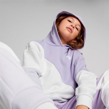 Bluza z kapturem dziewczęca Puma POWER CAT TR fioletowa