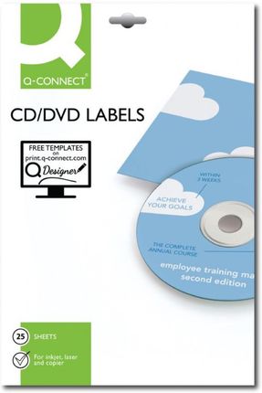 Q-Connect Etykiety Na Płyty Cd/Dvd 117Mm Białe