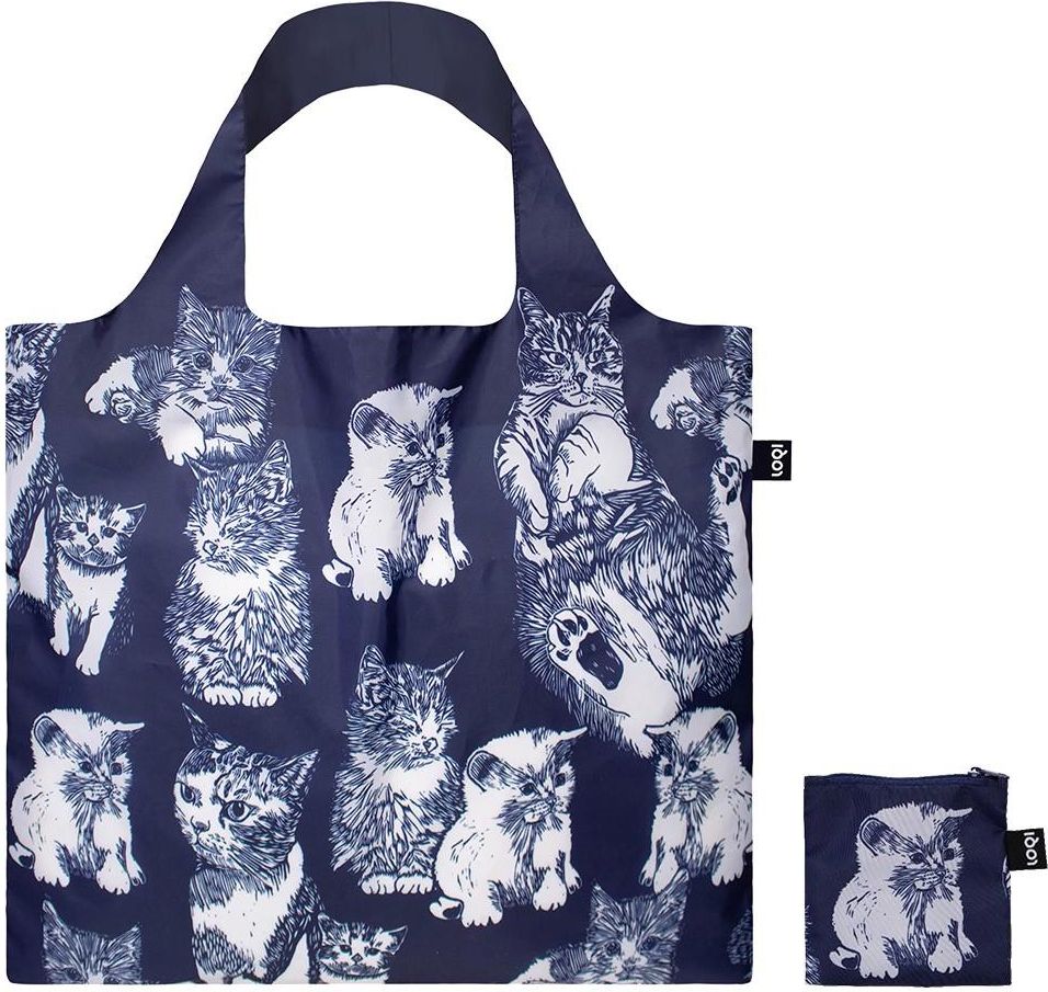 LOQI Kunsttasche „Red Poppy Bee“ Mit Hundemotiv – Aus Recyceltem Polyester, 50 X 42 Cm, Wasserfest, 20 Kg Tragkraft
