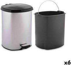 Berilo Kosz Na Śmieci Z Pedałem Srebrzysty Plastikowy 6 L (6 Sztuk) - zdjęcie 1