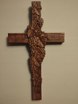 Krzyż Drewniany Plaskorzeźba Prezent