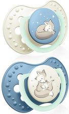 Smoczek silikonowy dynamiczny LOVI 3-6m 2 szt. Night&Day Boy