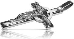 Kaliky Krzyż Katolicki Z Białego Złota 14K 585 Zawieszka Krzyżyk Jezusem Ctc049W