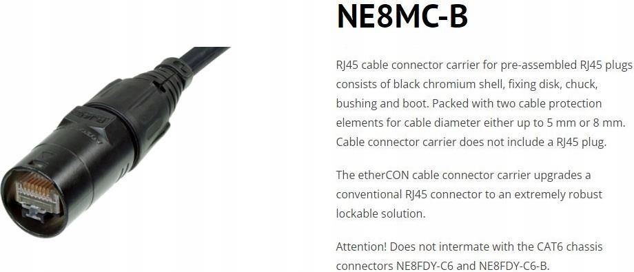 Gniazdo Elektryczne Neutric Ne Mc B Obudowa Na Kabel Rj Ethercon Neutrik Ne Mcb Opinie I