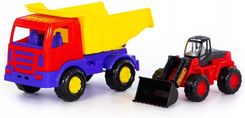 Polesie 46840 Miraż Samochód Wywrotka + Traktor Ładowarka Mistrz