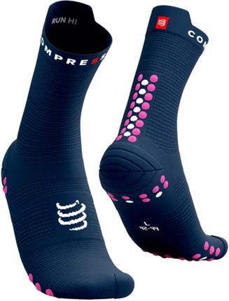 Skarpetki Kompresyjne Compressport Pro Racing Socks V4.0 Run High Granatowy-Różowy