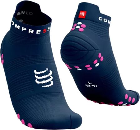 Skarpetki Kompresyjne Compressport Pro Racing Socks V4.0 Run Low Granatowy-Różowy