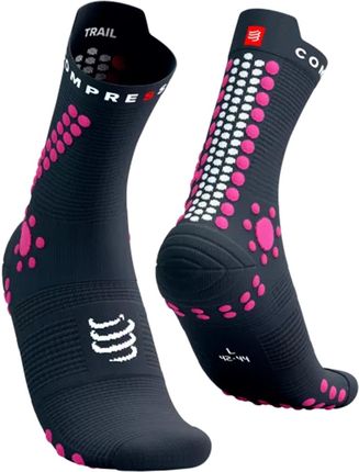 Skarpetki Kompresyjne Compressport Pro Racing Socks V4.0 Trail Różowy-Czarny