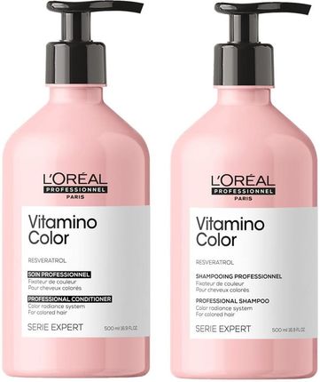 L'Oreal Professionnel Vitamino Color zestaw chroniący włosy farbowane | szampon 500ml, odżywka 500ml