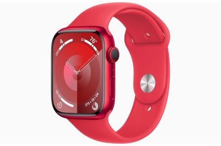 Apple Watch Series 9 GPS koperta 45 mm z aluminium (PRODUCT)RED pasek sportowy (PRODUCT)RED (MRXK3QPA)