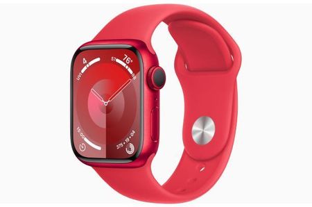 Apple Watch Series 9 GPS koperta 41 mm z aluminium (PRODUCT)RED pasek sportowy (PRODUCT)RED (MRXG3QPA)