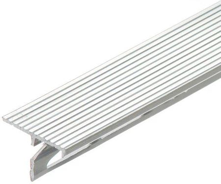 Profil schodowy ryflowany T aluminium naturalne CEZAR 1m Srebrny