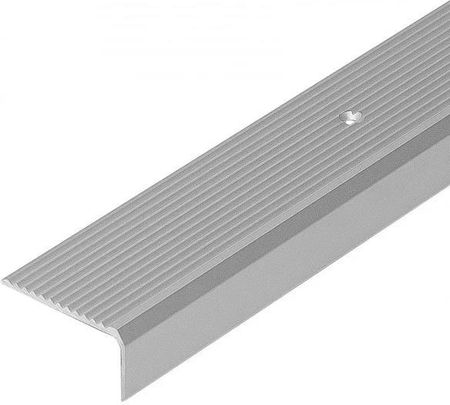 Profil schodowy ryflowany szeroki aluminium anoda CEZAR 2,7m Srebrny