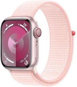 APPLE Watch Series 9 GPS + Cellular Koperta 41mm z aluminium w kolorze różowym z opaską sportową w kolorze jasnoróżowym  (MRJ13QPA)