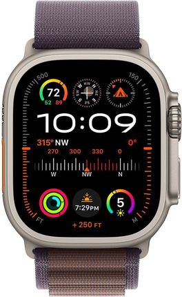 APPLE Watch Ultra 2 GPS + Cellular Koperta 49mm z tytanu w kolorze naturalnym z opaską alpine w kolorze indygo  (MREW3WBA)