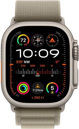 APPLE Watch Ultra 2 GPS + Cellular Koperta 49mm z tytanu w kolorze naturalnym z opaską alpine w kolorze moro  (MREX3WBA)