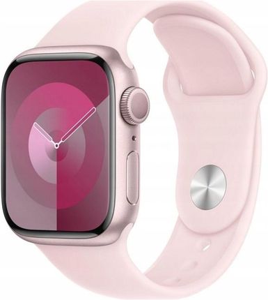 APPLE Watch Series 9 GPS Koperta 41mm z aluminium w kolorze różowym z paskiem sportowym w kolorze jasnoróżowym  (MR933QPA)