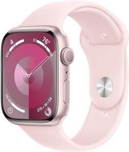 APPLE Watch Series 9 GPS Koperta 45mm z aluminium w kolorze różowym z paskiem sportowym w kolorze jasnoróżowym  (MR9H3QPA)