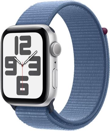 APPLE Watch SE 2 generacji GPS Koperta 44mm z aluminium w kolorze srebrnym z opaską sportową w kolorze zimowego błękitu  (MREF3QPA)